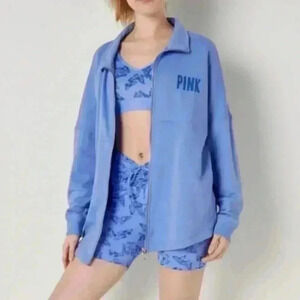 Pink VS blue full zip sweat shirt new with tags